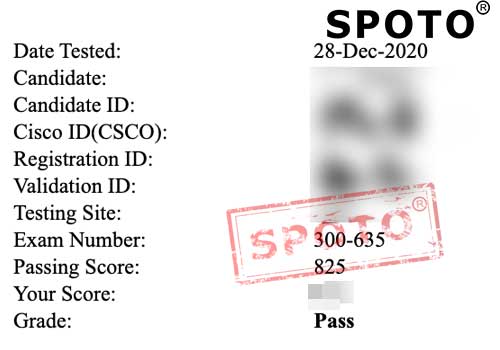 【SPOTO】恭喜优秀SPOTOer12.28 高分顺利通过CCIE DC笔试，考试代码300-635！
