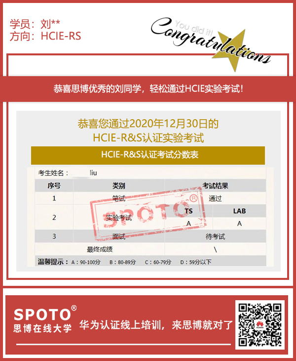 12.30ϲ˼ͬѧ ˫A PASS HCIE RSʵ鿼ԣIEս£