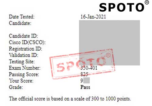 【SPOTO】21年1月16日 恭喜学员PASS CCIE 350-401笔试战报，PASS永不停！