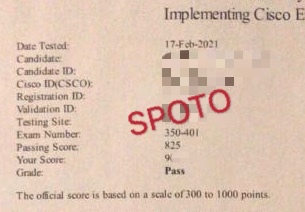 【SPOTO】21年2月17日 收到学员PASS CCIE R&S笔试战报，3月思博依然稳