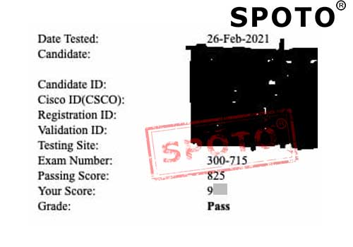 【SPOTO】21年2月26日 收到学员PASS CCIE 安全笔试战报，思博各方向都稳稳的