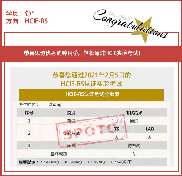 2021.02.05ϲ˼ͬѧ PASS HCIE R&S LABԣIE ս
