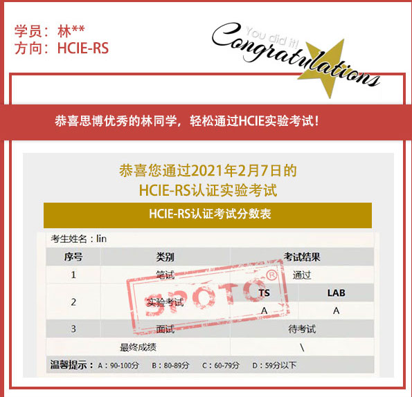 2021.02.07ϲ˼ͬѧ PASS HCIE R&S LABԣIE ս