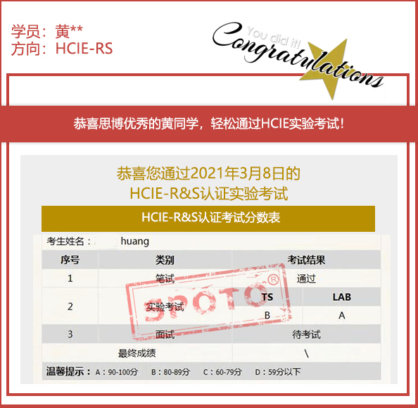 2021.03.08ϲ˼ͬѧ PASS HCIE R&S LABԣIE ȶ