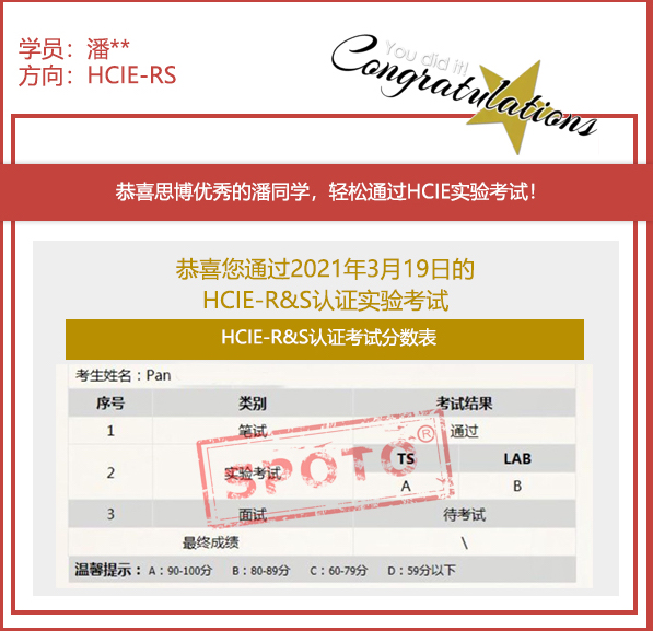 2021.03.19ϲ˼ͬѧ PASS HCIE R&S LABԣIE ȶУ