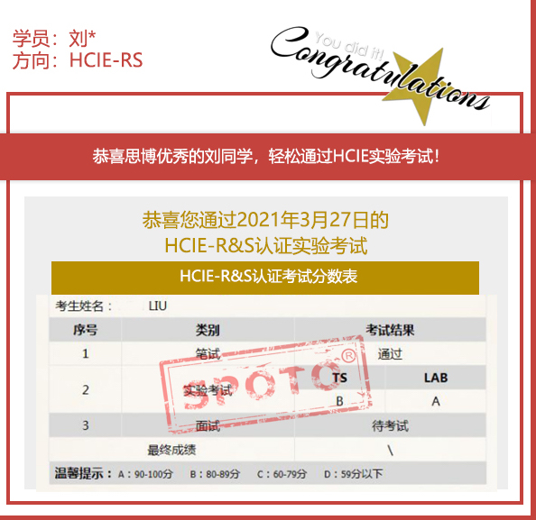 2021.03.27ϲ˼ͬѧ PASS HCIE R&S LABԣIE ȶУ