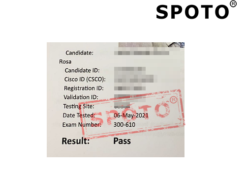 【SPOTO】05.06恭喜学员PASS CCIE 300-610。笔试战报，5月战报更新不停！