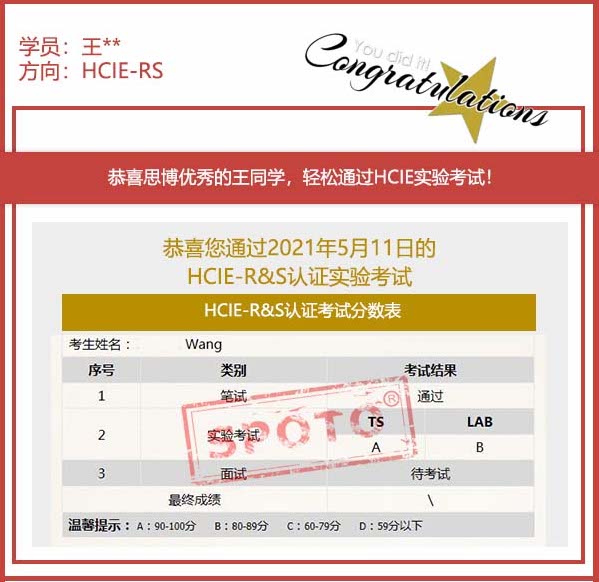 2021.05.11ϲ˼ͬѧ PASS HCIE R&S LABԣ5IEսУ