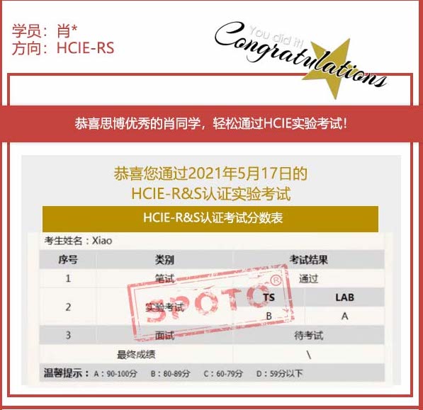 2021.05.17ϲ˼Фͬѧ PASS HCIE RSLABԣ5IEսУ