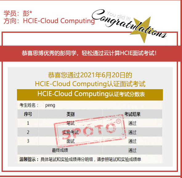 2021.06.20ϲ˼ͬѧ PASS HCIE ƼԿԣȡIE֤飡