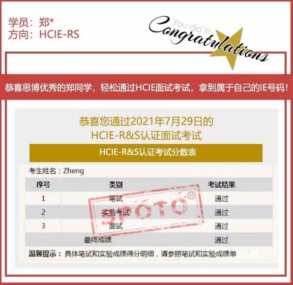 ˼硿2021.07.29˼֣ͬѧ PASS HCIE RS Կԣ