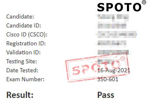 【SPOTO思博网络】08.16 350-601笔试战报 思博高分PASS不停歇！！【题库稳定】