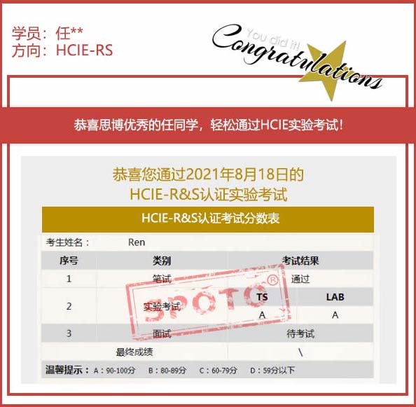 ˼硿2021.08.18˼ͬѧ PASS HCIE RS LAB