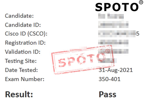 【SPOTO思博网络】9.1 收到3位同学PASS CCIE DC&RS方向笔试，祝贺！