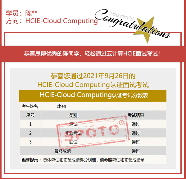 SPOTO˼硿ϲ9.26յͬѧ PASS HCIE Ƽ Կԣ
