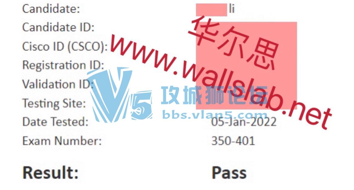 ��ϲ����˼��ͬѧ2022��1��5��PASS˼��CCIE-EI���ԣ�350-401����