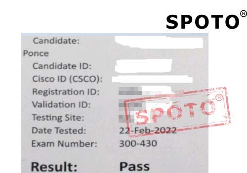 【SPOTO思博网络】恭喜学员2.22 PASS 300-430 笔试战报 高分PASS不停歇【题库稳定】