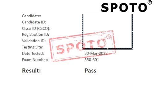 【SPOTO思博网络】恭喜学员3.30 PASS 350-601 笔试战报 高分PASS不停歇【题库稳定】