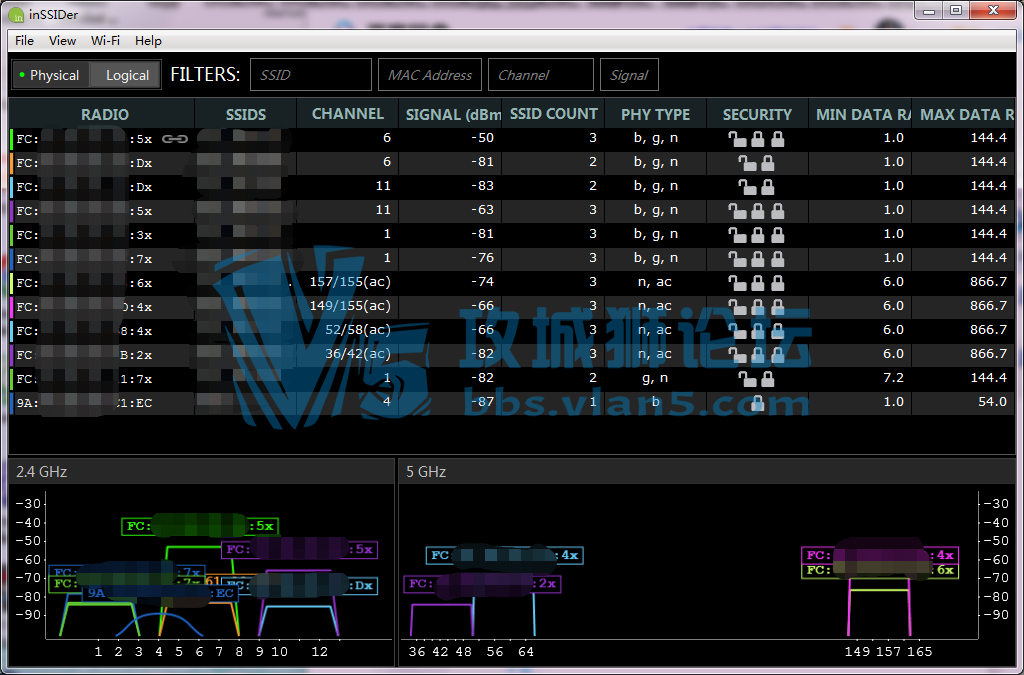 ���߲��Թ���  inSSIDer4.2.0